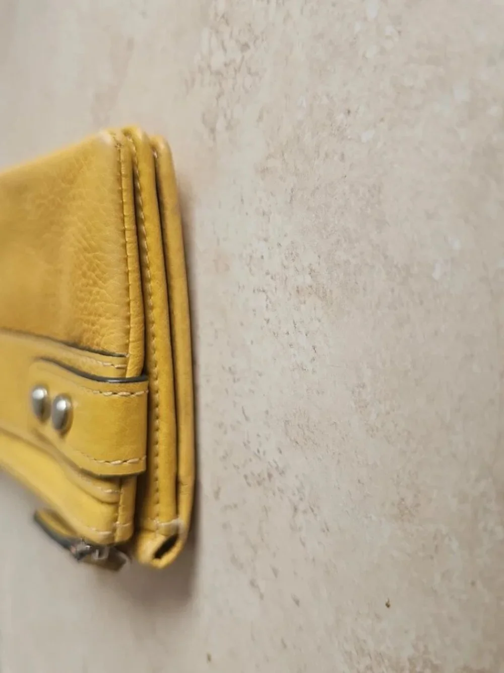 Fossil Yellow Leather Flap Wallet/Clutch